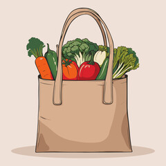 vegetables in shopping bag