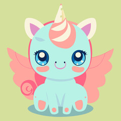 Cute unicorn illustration cartoon character