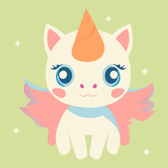 Cute unicorn illustration cartoon character