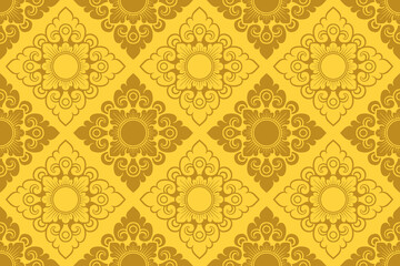 Balinese ornament fabric pattern - Balinese vector decoration - motif mas-masan 3