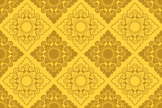 Balinese ornament fabric pattern - Balinese vector decoration - motif mas-masan 3