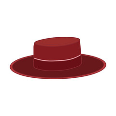 Kids drawing Cartoon Vector illustration cordobes hat Isolated on White Background