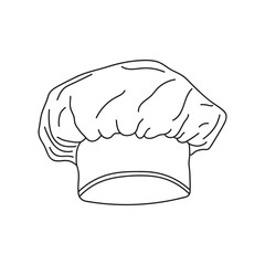 Hand drawn Kids drawing Cartoon Vector illustration chef hat Isolated on White Background