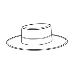 Hand drawn Kids drawing Cartoon Vector illustration cordobes hat Isolated on White Background