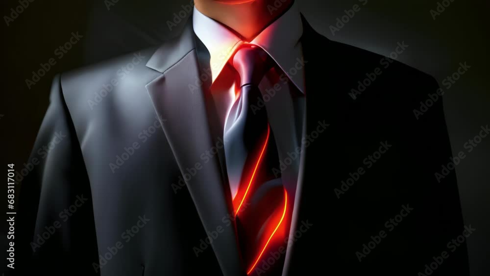 Aufkleber a businessman’s tie lit from within as if a beacon of progress and determination.. .