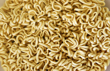 Traditional asian instant noodles texture for background close up. Japanese dry food