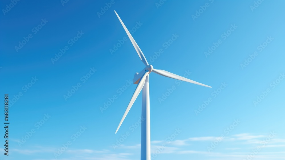 Poster a wind turbine in the middle of a field. generative ai.