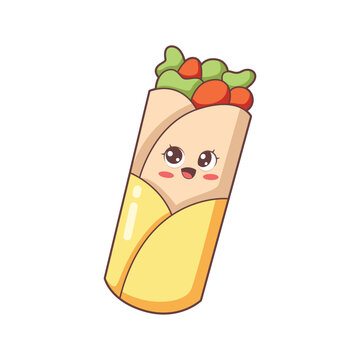 Cute Kebab Character Design Illustration