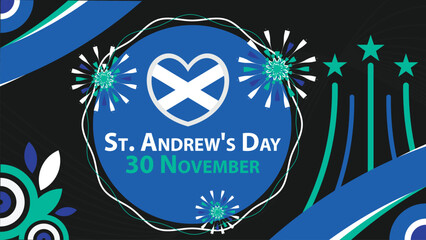 St. Andrew's Day vector banner design. Happy St. Andrew's Day modern minimal graphic poster illustration.