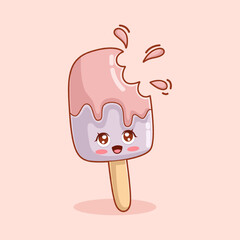 Cute Ice Cream Character Design Illustration