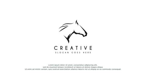 Fototapeten Beauty Horse Ranch Stable Stallion Logo design © Wahyu