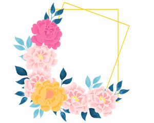 Vintage Rose Hand Drawn Flower Frame