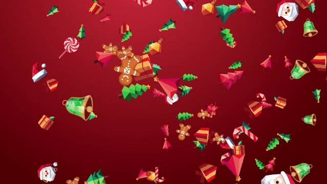Christmas ornament background animated in seamless loop repeat video effect
