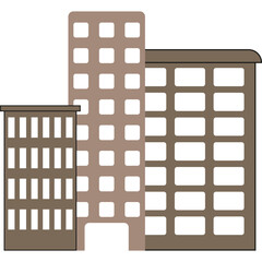 City landscape icon. City street office building icon.Vector illustration. EPS 10.