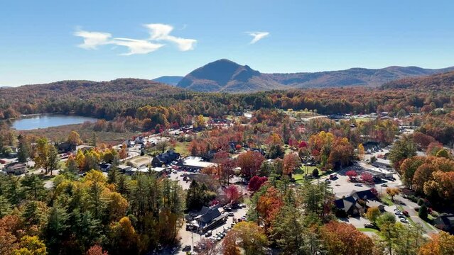 aerial push in over cashiers nc, north carolina