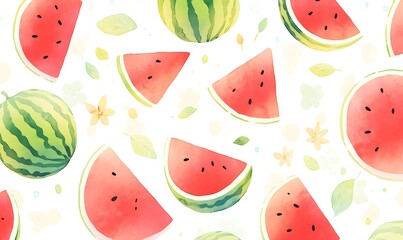 watermelon seamless pattern,Generative AI
