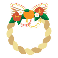 みかんのしめ縄のイラスト