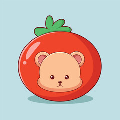 Fototapeta premium Cute Tomato Character Design Illustration