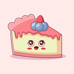 Cute Cheesecake Character Design Illustration