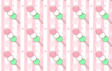 sweet background pattern with Japanese Dango