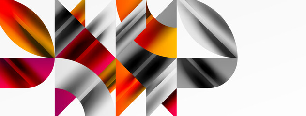 Geometric abstract background with abstract geometric shapes. Concept of creative technology, digital art, social communication, modern science for poster, cover, banner, brochure, website