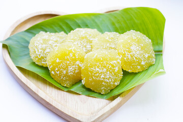Steamed cassava cake. Thai dessert
