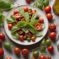 tomatoes and salad