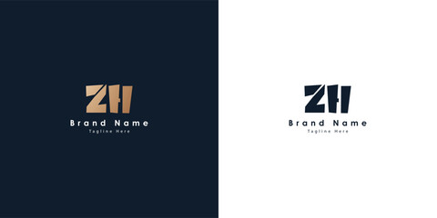 ZH Letters vector logo design