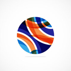 Obraz premium Abstract circle logo, dynamic aesthetic. Simplicity suggests connectivity, fluidity, and energy, making it a versatile choice for brands seeking a modern, visually engaging identity