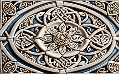 Celtic ceramic tile texture, classic and old school with 8K resolution.