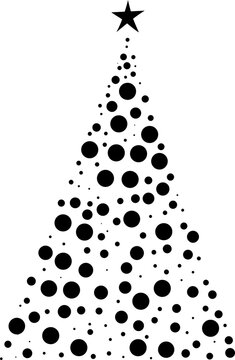 Hand Drawn Dot Christmas Tree Doodle Illustration Element