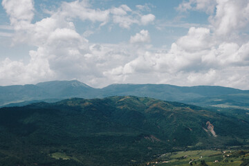 mountains and clouds