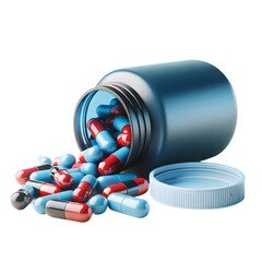 Spilled Capsules from Blue Bottle - PNG ISOLATED