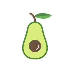 Avocado - simple icon. Flat style design. Vector illustration.