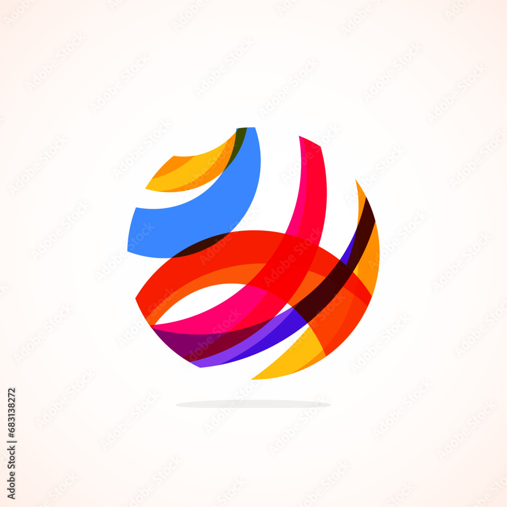 Aufkleber Abstract circle logo - minimalist emblem, timeless and universal shape of circle. Unique logo represent range of brands and concepts, encapsulating simplicity and creativity in single, iconic image