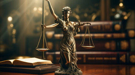 Lady Justice: Close-Up Law Theme with Judge's Mallet and Law Enforcement, Ultra-HD, Super-Resolution - obrazy, fototapety, plakaty