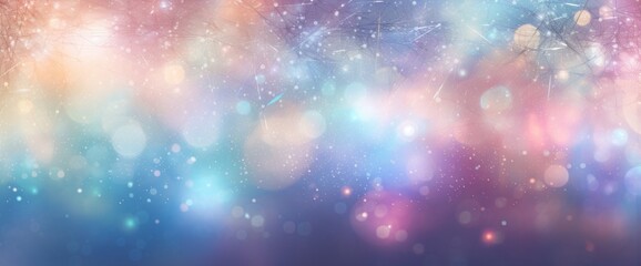 Pastel colored banner of abstract sparkling lights in a cosmic field of pure energy with plenty of copy space for individual text and design