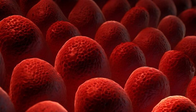 Macro shot of Red blood cells in human body background