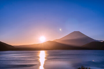 Naklejka na ściany i meble 富士山と日の出