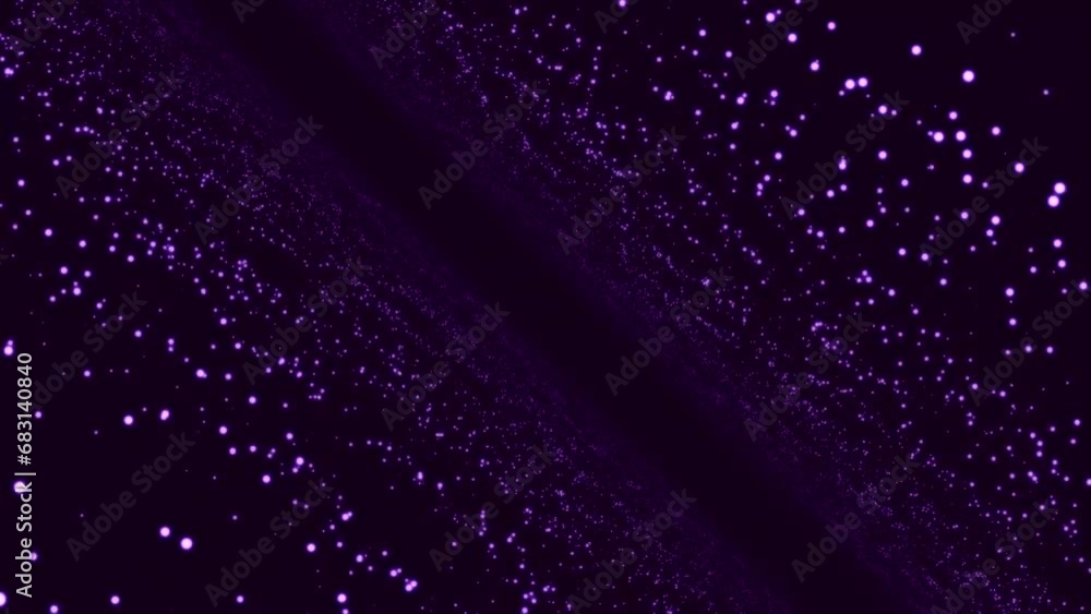 Poster portal to cyberspace with dots on black background. animation. spatial perspective with moving lumin