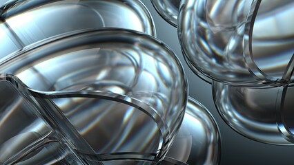 Glass object clear mysterious refraction and reflection gorgeous elegant modern 3D Rendering abstract background