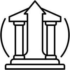 Reform Icon. Political Government Change Pictogram Graphic Illustration. Isolated Simple Line Icon For Infographic, App and Web Button.