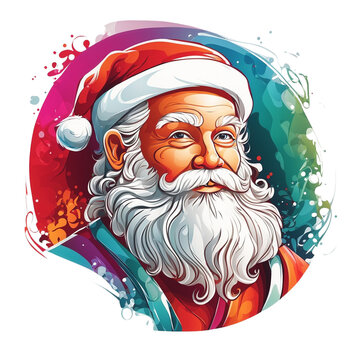 A colorful Santa Clause AI image illustration 