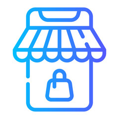 shopping online Line Gradient Icon