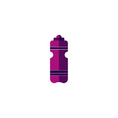 purple water bottle flat design, bottle logo on white background