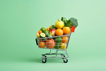Shopping healthy food, COPY SPACE, generative ai