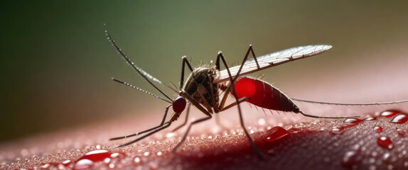 Mosquitoes sucking blood on the arm - obrazy, fototapety, plakaty