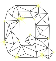 Connected Star Letter Q