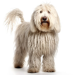 Komondor Dog Isolated on White Background - Generative AI