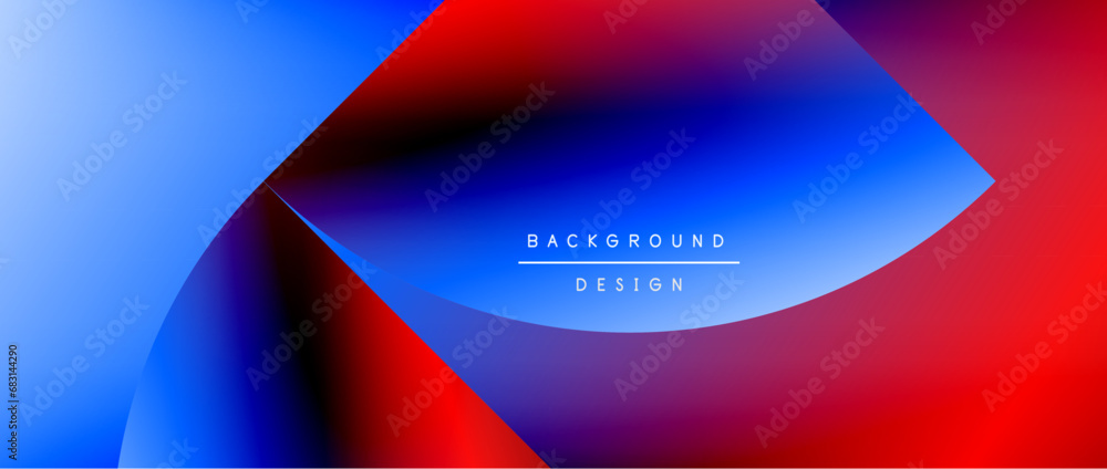 Aufkleber Circles and round shapes with gradients. Minimal abstract background, round geometric shapes, clean and structured design